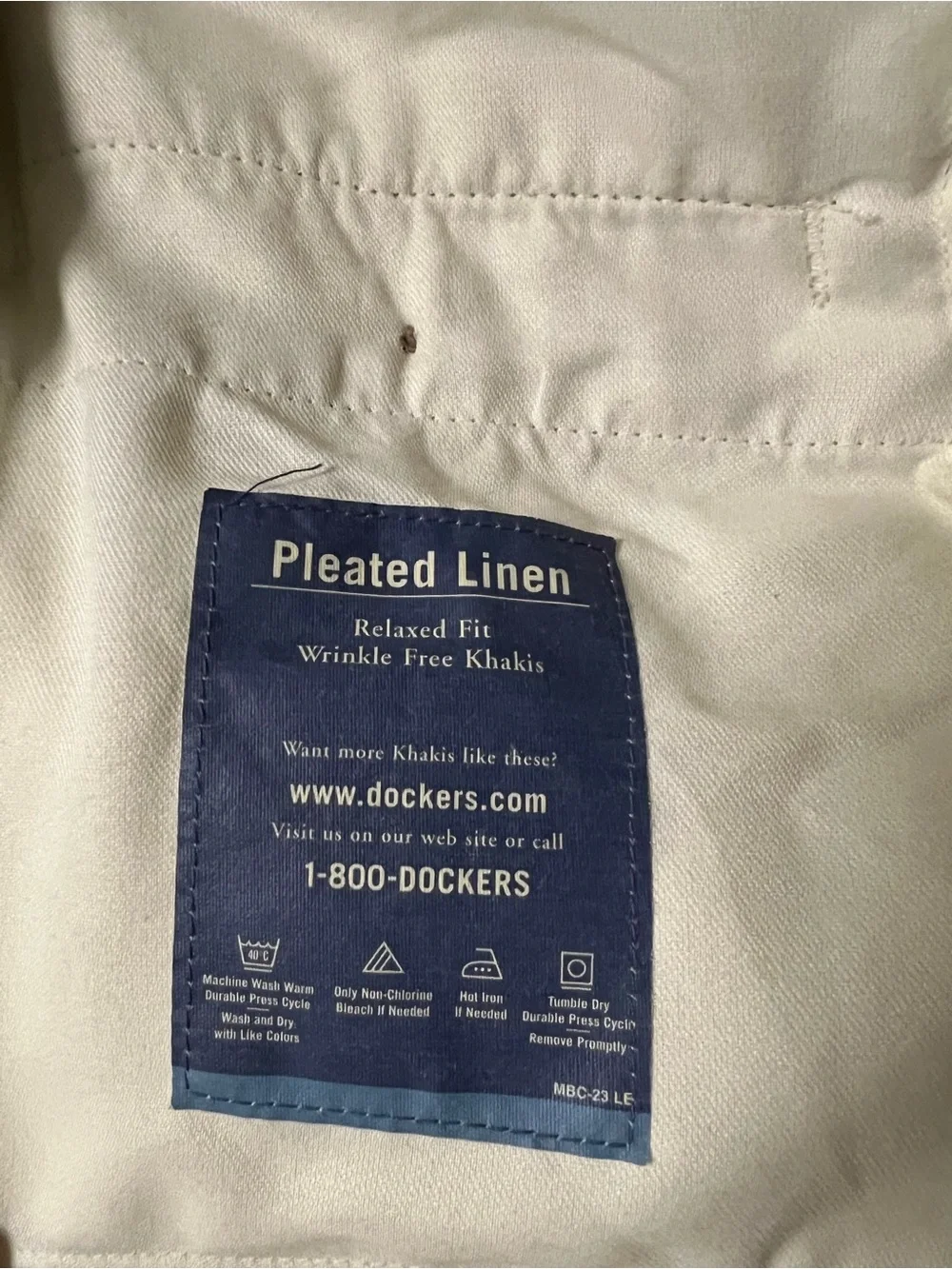 Vintage Dockers Men's Beige Linen Blend Pleated Pants 42x30